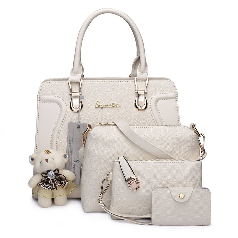 Soperwillton Women's Fashion Handbags Tote Bags Shoulder Bag Top Handle Satchel Purse Set 4pcs - Image 1